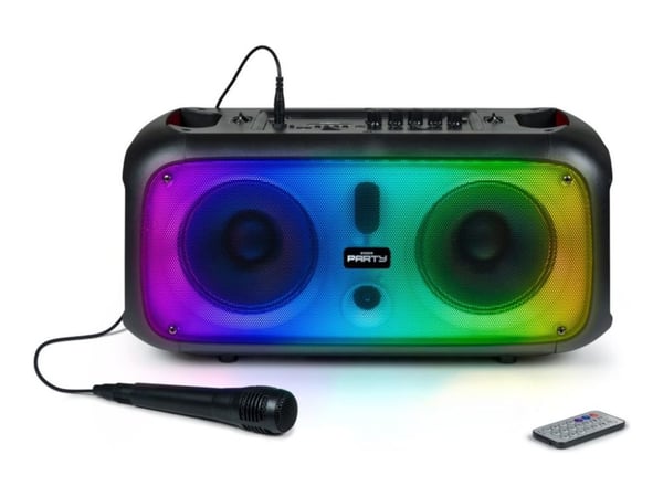 BigBen Big Ben kaiutin Bluetooth mikrofoni Party Cube LED taustavalo 200W