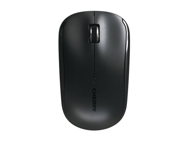 CHERRY MW 2200 - Mus - ergonomisk - höger- och vänsterhänta - optisk - 3 knappar - trådlös - 2.4 GHz - trådlös USB-mottagare - svart