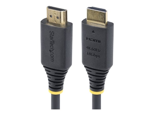 Startech 1m (3.3ft) Premium Certified High Speed HDMI Cable, 4K60Hz - Premium High Speed - HDMI-kabel med Ethernet - HDMI hann til HDMI hann - 1 m ...