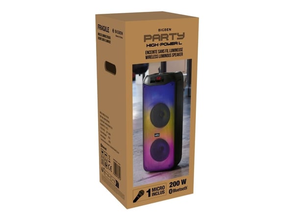 BigBen PARTY High Power L - Selskapshøyttaler - for bærbar bruk - trådløs - Bluetooth - svart