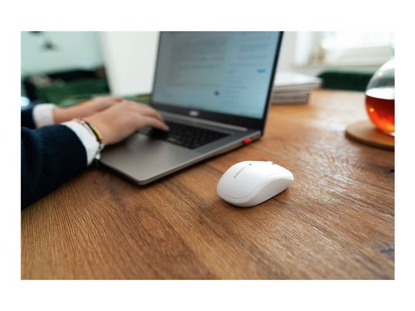 CHERRY MW 2200 - Mus - ergonomisk - høyre- og venstrehåndet - optisk - 3 knapper - trådløs - 2.4 GHz - USB trådløs mottaker - hvit