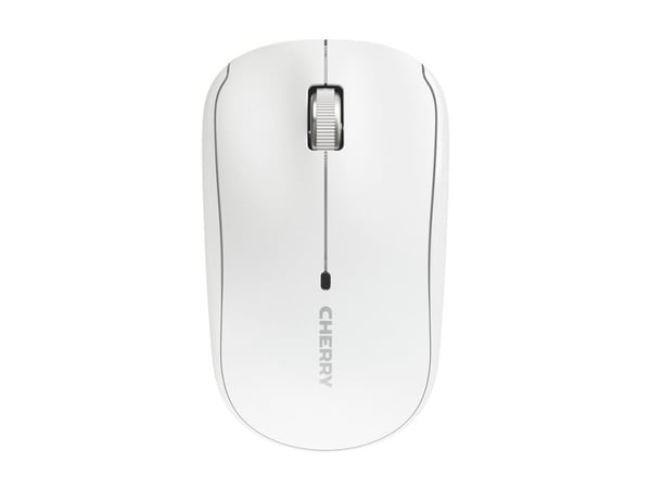 CHERRY MW 2200 - Mus - ergonomisk - høyre- og venstrehåndet - optisk - 3 knapper - trådløs - 2.4 GHz - USB trådløs mottaker - hvit
