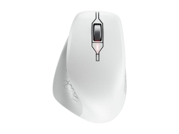 CHERRY STREAM MOUSE COMFORT - Mus - ergonomisk - høyrehendt - optisk - 6 knapper - trådløs - 2.4 GHz - USB trådløs mottaker - hvit/grå