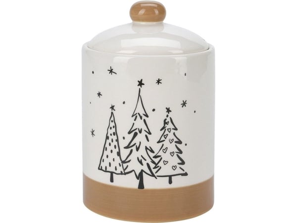 Home Styling Collection glass/krukke til kjeks med julemotiv Ø 12,5 x 18 cm