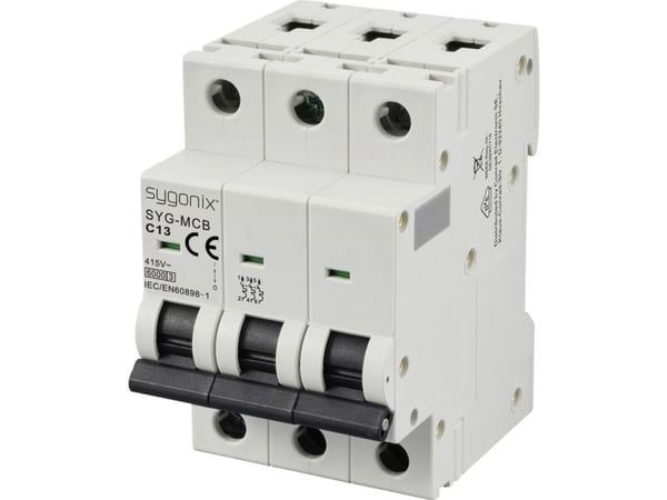 Sygonix SY-6441082 SYG-MCB 3P/C13/6KA Pienoiskatkaisija 3-napainen 13 A 415 V/AC