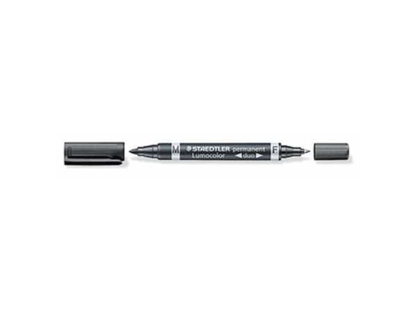 STAEDTLER Lumocolor duo - Märkpenna med dubbel spets - permanent - svart - 1.5 mm / 0.6 mm - medel / fin