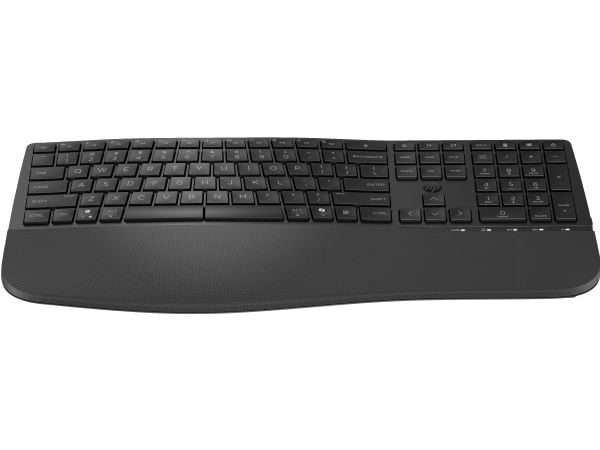 HP 685 komforttastatur med to moduser, QWERTY, Full størrelse (100 og), Trådløs, RF trådløs + Bluetooth, Membrannøkkelbryter, QWERTY, Svart