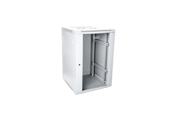 Digitus DN-WU19 21U/600, Väggmonterad rack, 21U, 60 kg, Knapplås, Ljusgrå
