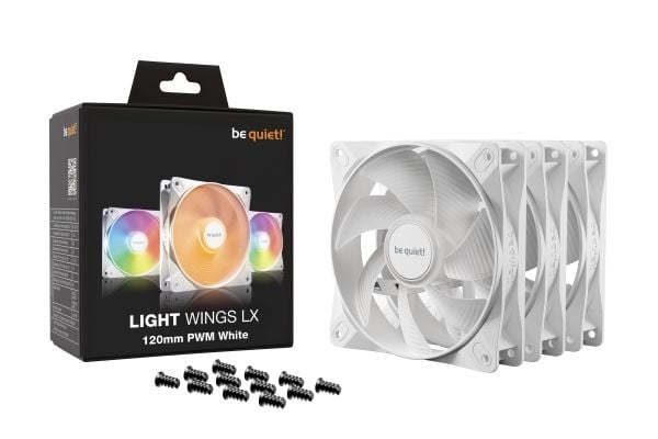 be quiet! Light Wings LX - Kabinettvifte - PWM - 120 mm - hvit (en pakke 3)