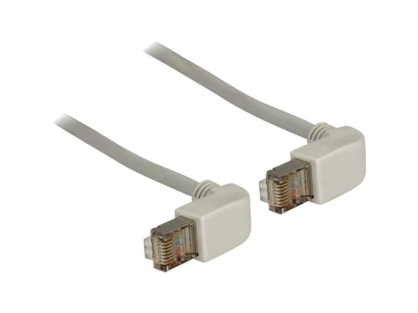 Delock - Koblingskabel - RJ-45 (hann) til RJ-45 (hann) - 1 m - SFTP - CAT 5e - formstøpt, 90° kontakt - grå