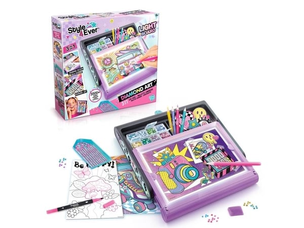 Canal Toys Style 4 Ever Diamond Art LED Case, Lasten askartelusetti, 6 vuosi/vuosia, Monivärinen