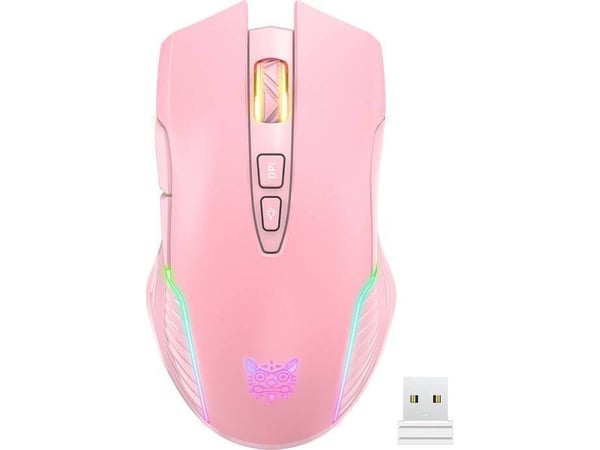 Onikuma CW905 RGB mus rosa (ON-CW905-W/PK)