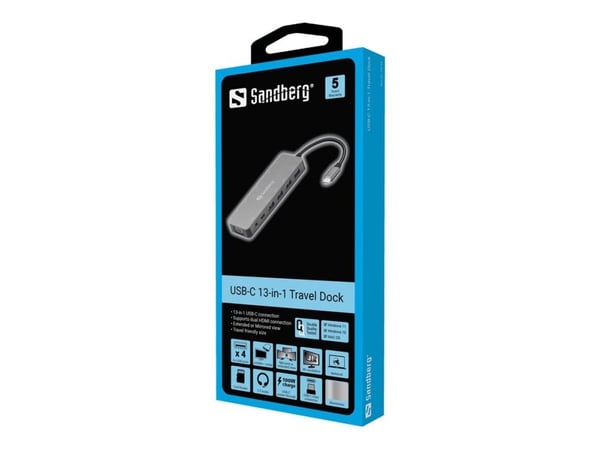 Sandberg 13-in-1 - Dockningsstation - USB-C - HDMI, VGA - 100Mb LAN