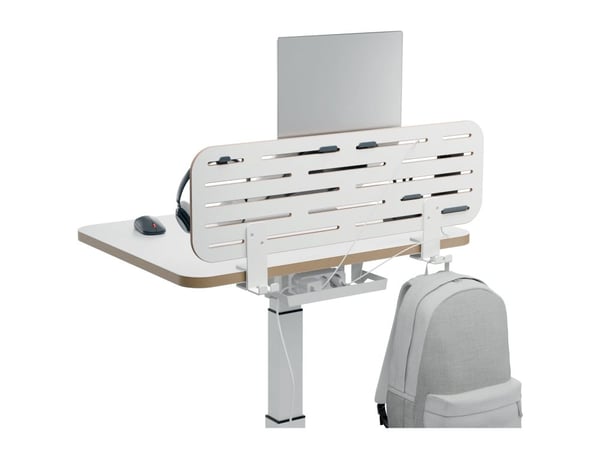 Leitz Ergo Pegboard organiseringstavle til skrivebordet med laptop holder, 80x25 cm hvid