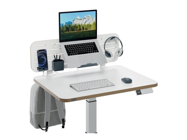 Leitz Ergo Pegboard organiseringstavle til skrivebordet med laptop holder, 80x25 cm hvid