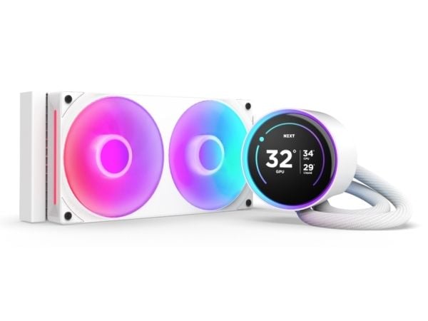 NZXT Kraken Elite 240 RGB, alt-i-ett væskekjøler, 12 cm, 75,12 CFM, hvit