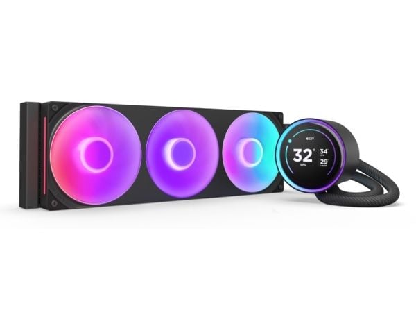 NZXT Kraken Elite 360 RGB, alt-i-ett væskekjøler, 12 cm, 75,12 CFM, svart