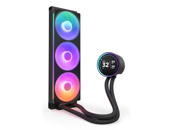 NZXT Kraken Elite 360 RGB, alt-i-ett væskekjøler, 12 cm, 75,12 CFM, svart