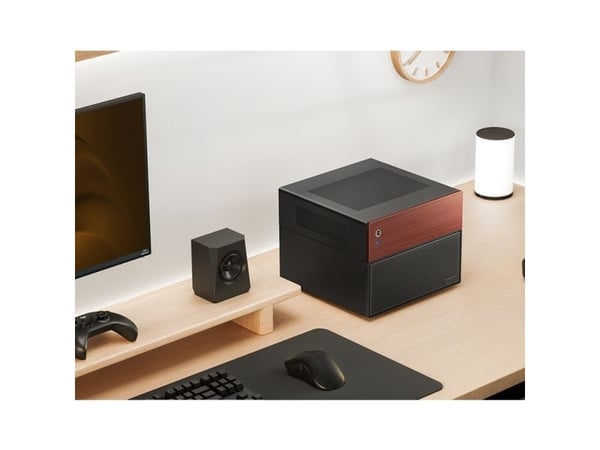 Jonsbo N4 Black, Micro Tower, PC, Sort, ITX, Micro ATX, Stål, Tre, Spilling
