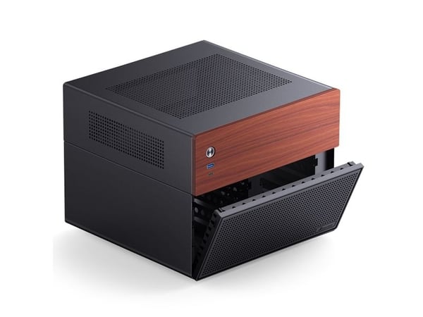 Jonsbo N4 Black, Micro Tower, PC, Sort, ITX, Micro ATX, Stål, Tre, Spilling