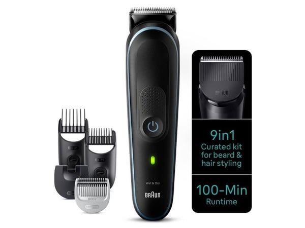 Braun MGK5411, svart, 1 mm, 2,1 cm, universal, skjegg, øre, ansikt, hode, nese, batteri