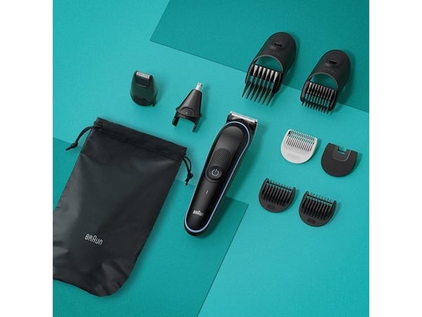 Braun MGK5411, svart, 1 mm, 2,1 cm, universal, skjegg, øre, ansikt, hode, nese, batteri