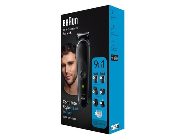 Braun MGK5411, svart, 1 mm, 2,1 cm, universal, skjegg, øre, ansikt, hode, nese, batteri