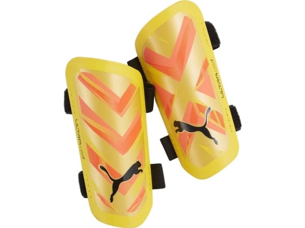 Fotballbeskyttere Puma Ultra Light Strap gul og oransje 30875 09 (L)