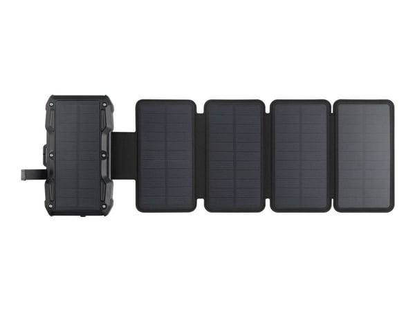 Sandberg Solar PowerBank - Trådlös laddningsplatta/soldriven powerbank - 5-panel - 27000 mAh - 99.9 Wh - 22.5 Watt - 1.67 A - PD/PPS 3.3 - 2 utdata...