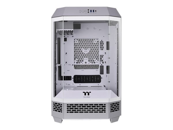 Thermaltake The Tower 300 - Mikrotårn - micro ATX - sidepanel med vindu (herdet glass) - ingen strømforsyning (PS/2) - kalkstein - USB/lyd