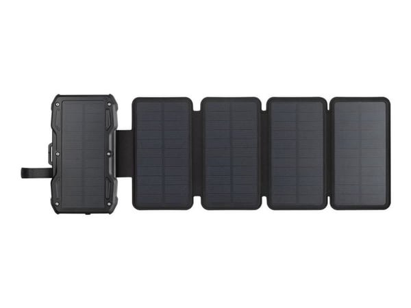 Sandberg Solar PowerBank - Trådløs ladestasjon / solkraftbank - 5-panel - 10000 mAh - 37 Wh - 22.5 watt - 1.67 A - PD/PPS 3.3 - 2 utgangskontakter ...