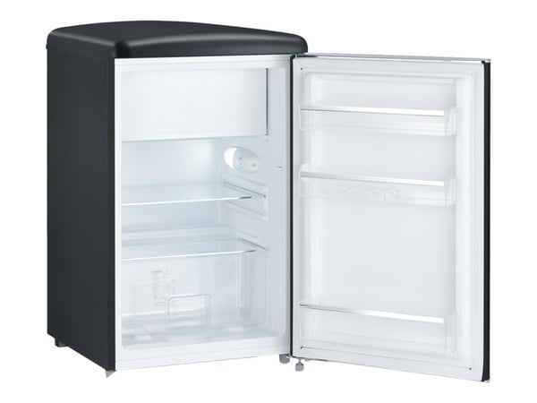 SEVERIN Retro RKS 8832 - Kjøleskap med fryserboks - tabletop - bredde: 55 cm - dybde: 61.5 cm - høyde: 89.5 cm - 108 liter - Klasse D - svart