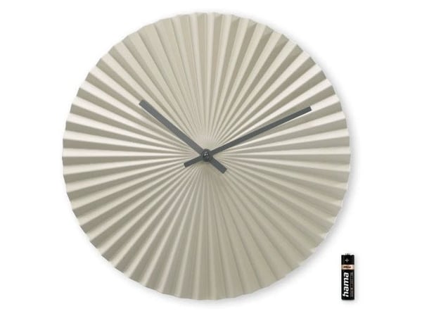 Hama Barbados, Vegg, Kvartsklokke, Rund, Grønn, Grå, Metall, Minimalisme