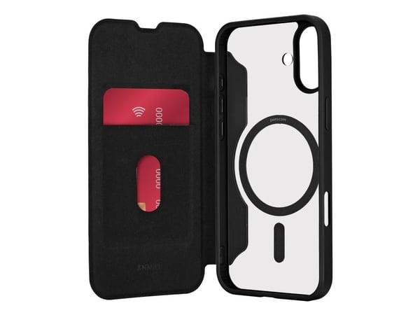 PURO Book Mag, Folio, Apple, iPhone 16, 15,5 cm (6.1"), Svart, Gjennomsiktig