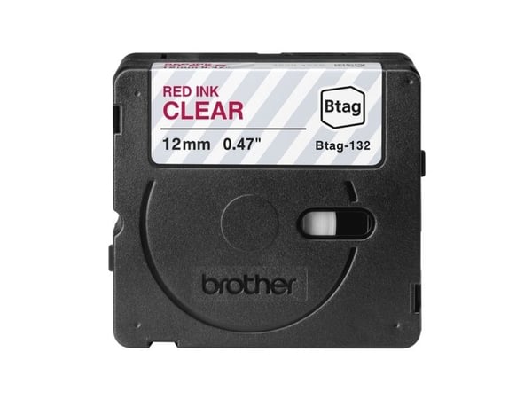 Brother BTAG-132, Punainen läpinäkyvällä, Filippiinit, 5 vuosi/vuosia, Brother, P-touch PT-N10, PT-N20, PT-N25BT, 1,2 cm