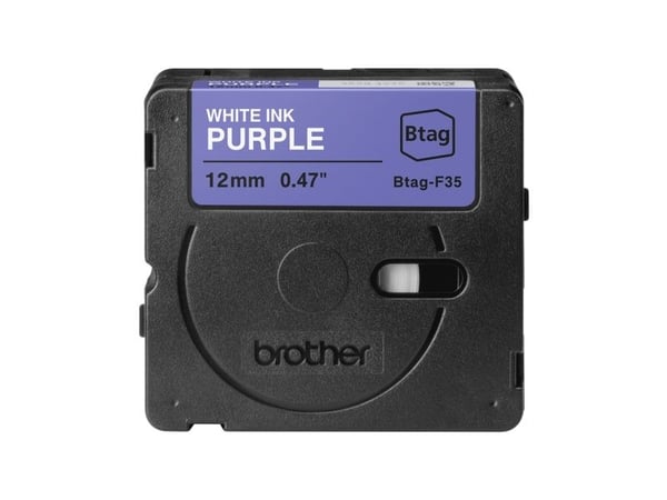 Brother BTAG-F35, Valkoinen purppuralla, Filippiinit, 5 vuosi/vuosia, Brother, P-touch PT-N10, PT-N20, PT-N25BT, 1,2 cm