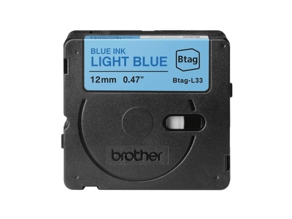 Brother BTAG-L33, Sininen vaalealla sinisellä, Filippiinit, 5 vuosi/vuosia, Brother, P-touch PT-N10, PT-N20, PT-N25BT, 1,2 cm