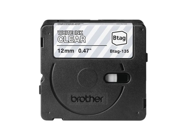 Brother BTAG-135, Valkoinen läpinäkyvällä, Filippiinit, 5 vuosi/vuosia, Brother, P-touch PT-N10, PT-N20, PT-N25BT, 1,2 cm