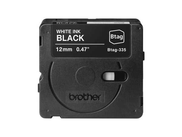 Brother BTAG-335, valkoinen mustalla, Brother, P-touch PT-N10, PT-N20, PT-N25BT, 1,2 cm, 4 m, 45 mm