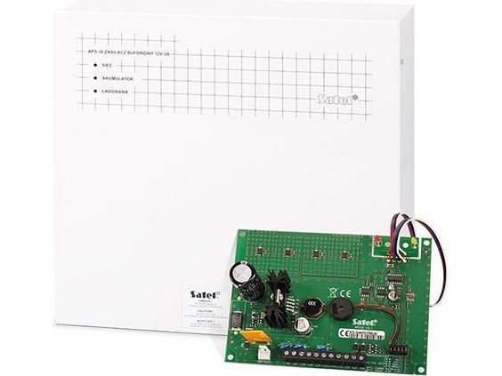 Satel APS-30 12V buffertströmförsörjning Vit