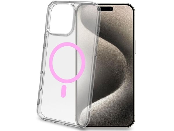 Gelskinmag Magnetic Cover MagSafe iPhone 16 Pro Max Transparent + Rosa