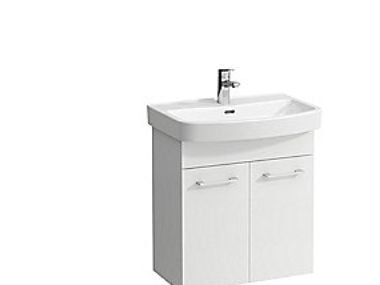Laufen Kompas N hvid møbelpakke med to stk. låger samt håndvask. Mål: bredde 600 mm, højde 675 mm, dybde 420 mm