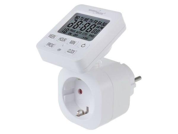 GreenBlue timeruttag - digital timer, max. 16A, IP20, GB605 E