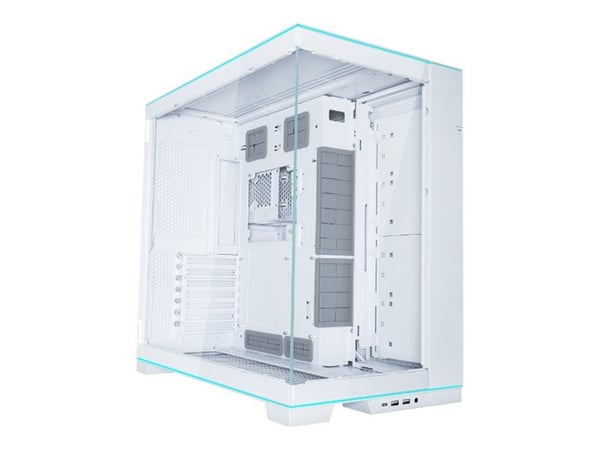 Lian Li O11 Dynamic Evo RGB - Tower - utökad ATX - genomskinlig sidopanel (härdat glas) - ingen strömförsörjning (ATX) - vit - USB/ljud
