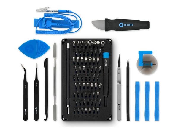 iFixit EU145307-4, Työkalusarjat, Universaali, Avauspiikki, Ruuvimeisseli, Metallilasta, Imukuppi, Atulat, Musta, Sininen, Ruostumaton teräs, Tasai...
