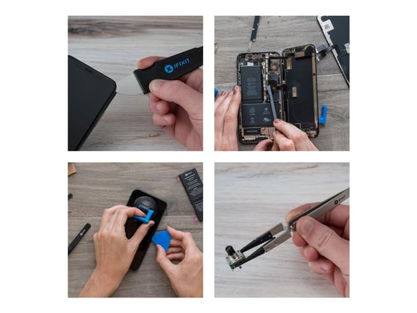 iFixit EU145307-4, Työkalusarjat, Universaali, Avauspiikki, Ruuvimeisseli, Metallilasta, Imukuppi, Atulat, Musta, Sininen, Ruostumaton teräs, Tasai...