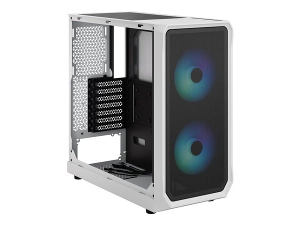 Fractal Design Focus 2 RGB - Tower - ATX - sidepanel med vindu (herdet glass) - ingen strømforsyning (ATX) - hvit TG-klar fargetone - USB/lyd