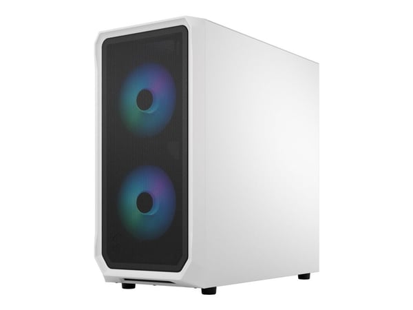 Fractal Design Focus 2 RGB - Tower - ATX - genomskinlig sidopanel (härdat glas) - ingen strömförsörjning (ATX) - vit TG genomskinlig ton - USB/ljud