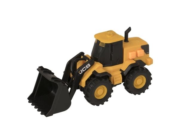 Pieni JCB-kuormaaja, jossa on valot ja äänet