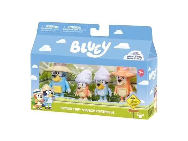 BLUEY Holiday Figure 4pk Family Trip